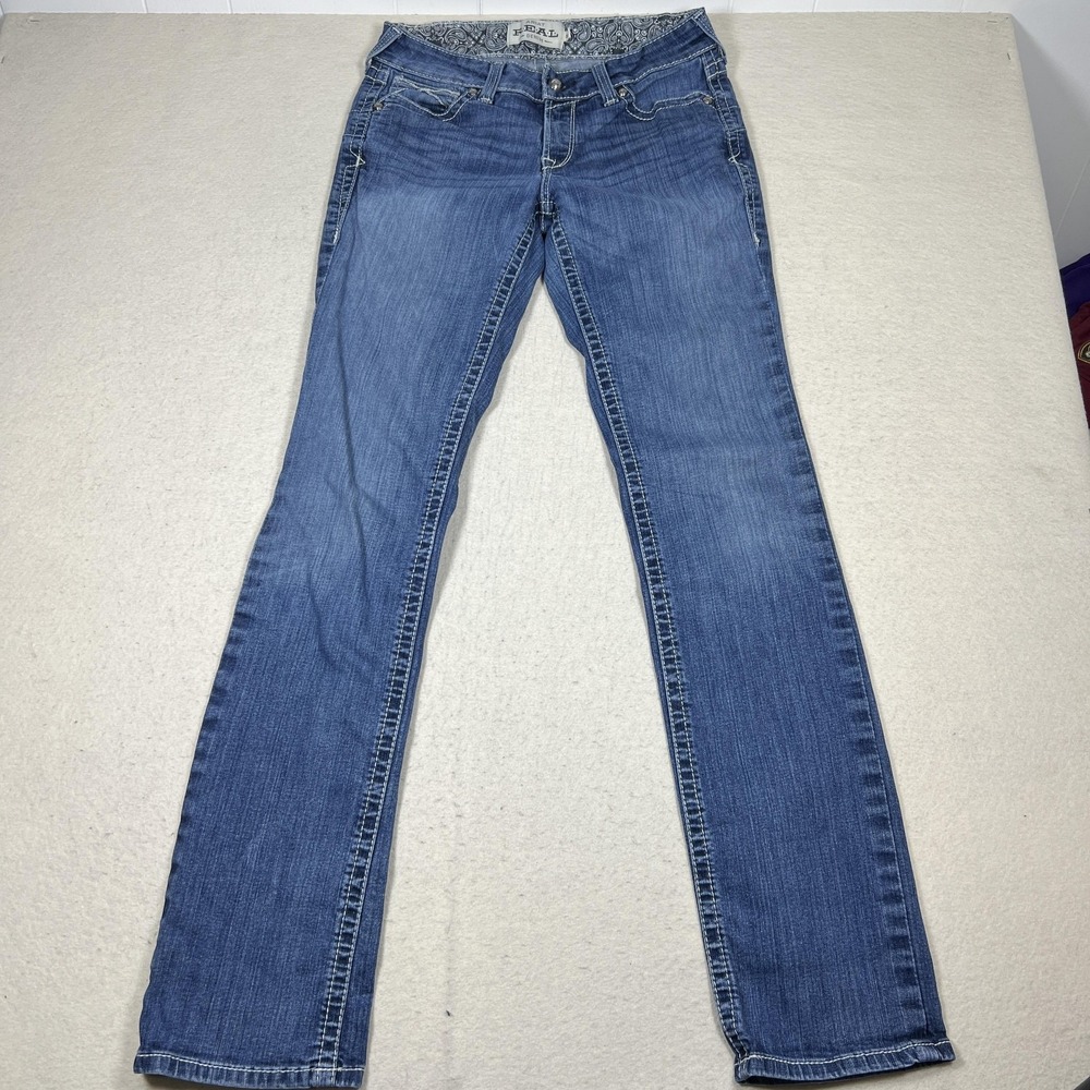 Ariat‎ R.E.A.L. Jeans Womens 30XL Blue Medium Wash Slim Straight Stretch Denim - Picture 3 of 13
